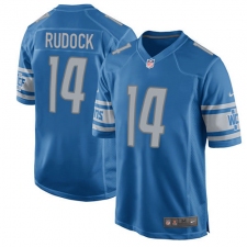 Men's Nike Detroit Lions #14 Jake Rudock Game Light Blue Team Color NFL Jersey
