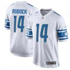 Men's Nike Detroit Lions #14 Jake Rudock Game White NFL Jersey