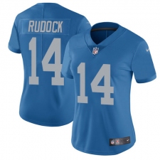 Women's Nike Detroit Lions #14 Jake Rudock Elite Blue Alternate NFL Jersey