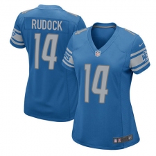 Women's Nike Detroit Lions #14 Jake Rudock Game Light Blue Team Color NFL Jersey