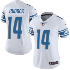 Women's Nike Detroit Lions #14 Jake Rudock Limited White Vapor Untouchable NFL Jersey