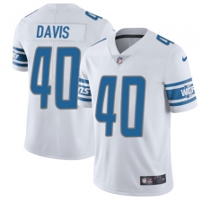 Men's Nike Detroit Lions #40 Jarrad Davis Limited White Vapor Untouchable NFL Jersey