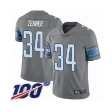 Youth Detroit Lions #34 Zach Zenner Limited Steel Rush Vapor Untouchable 100th Season Football Jersey