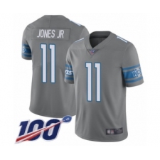 Men's Detroit Lions #11 Marvin Jones Jr Limited Steel Rush Vapor Untouchable 100th Season Football Jersey