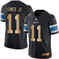 Men's Nike Detroit Lions #11 Marvin Jones Jr Limited Black/Gold Rush NFL Jersey