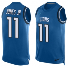Men's Nike Detroit Lions #11 Marvin Jones Jr Limited Light Blue Player Name & Number Tank Top NFL Jersey
