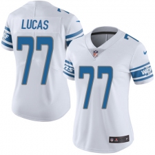 Women's Nike Detroit Lions #77 Cornelius Lucas Limited White Vapor Untouchable NFL Jersey