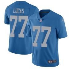 Youth Nike Detroit Lions #77 Cornelius Lucas Elite Blue Alternate NFL Jersey