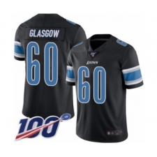 Men's Detroit Lions #60 Graham Glasgow Limited Black Rush Vapor Untouchable 100th Season Football Jersey