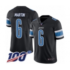 Men's Detroit Lions #6 Sam Martin Limited Black Rush Vapor Untouchable 100th Season Football Jersey