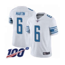 Men's Detroit Lions #6 Sam Martin White Vapor Untouchable Limited Player 100th Season Football Jersey