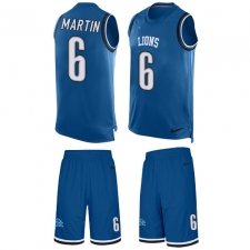 Men's Nike Detroit Lions #6 Sam Martin Limited Light Blue Tank Top Suit NFL Jersey