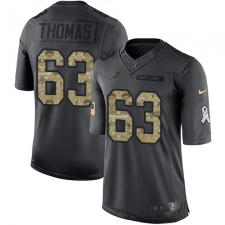 Men's Nike Detroit Lions #63 Brandon Thomas Limited Black 2016 Salute to Service NFL Jersey