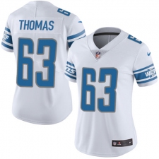Women's Nike Detroit Lions #63 Brandon Thomas Limited White Vapor Untouchable NFL Jersey