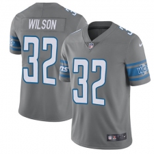 Men's Nike Detroit Lions #32 Tavon Wilson Elite Steel Rush Vapor Untouchable NFL Jersey