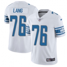 Men's Nike Detroit Lions #76 T.J. Lang Elite White NFL Jersey