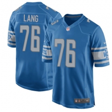Men's Nike Detroit Lions #76 T.J. Lang Game Light Blue Team Color NFL Jersey