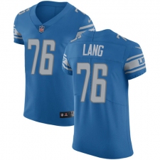 Men's Nike Detroit Lions #76 T.J. Lang Light Blue Team Color Vapor Untouchable Elite Player NFL Jersey