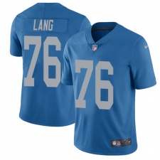 Men's Nike Detroit Lions #76 T.J. Lang Limited Blue Alternate Vapor Untouchable NFL Jersey