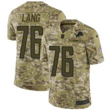 Men's Nike Detroit Lions #76 T.J. Lang Limited Camo 2018 Salute to Service NFL Jersey