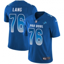 Men's Nike Detroit Lions #76 T.J. Lang Limited Royal Blue 2018 Pro Bowl NFL Jersey