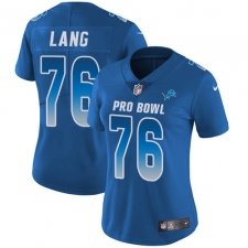 Women's Nike Detroit Lions #76 T.J. Lang Limited Royal Blue 2018 Pro Bowl NFL Jersey