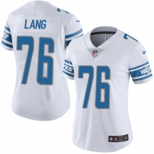 Women's Nike Detroit Lions #76 T.J. Lang Limited White Vapor Untouchable NFL Jersey
