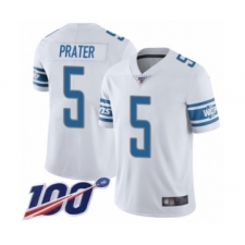 Men's Detroit Lions #5 Matt Prater White Vapor Untouchable Limited Player 100th Season Football Jersey