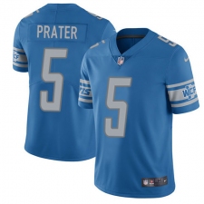Men's Nike Detroit Lions #5 Matt Prater Limited Light Blue Team Color Vapor Untouchable NFL Jersey