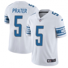 Men's Nike Detroit Lions #5 Matt Prater Limited White Vapor Untouchable NFL Jersey