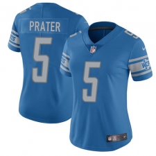 Women's Nike Detroit Lions #5 Matt Prater Elite Light Blue Team Color NFL Jersey