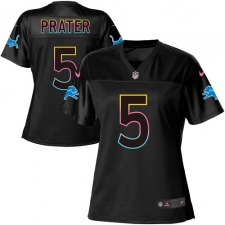 Women's Nike Detroit Lions #5 Matt Prater Game Black Fashion NFL Jersey