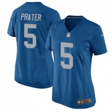Women's Nike Detroit Lions #5 Matt Prater Game Blue Alternate NFL Jersey