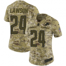 Women's Nike Detroit Lions #24 Nevin Lawson Limited Camo 2018 Salute to Service NFL Jersey