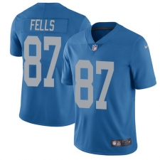 Men's Nike Detroit Lions #87 Darren Fells Elite Blue Alternate NFL Jersey