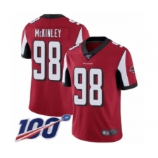 Men's Atlanta Falcons #98 Takkarist McKinley Red Team Color Vapor Untouchable Limited Player 100th Season Football Jersey