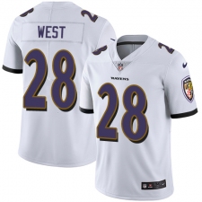 Men's Nike Baltimore Ravens #28 Terrance West White Vapor Untouchable Limited Player NFL Jersey
