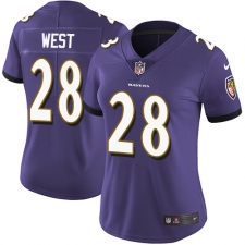 Women's Nike Baltimore Ravens #28 Terrance West Purple Team Color Vapor Untouchable Limited Player NFL Jersey