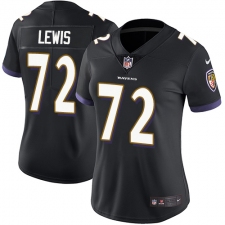 Women's Nike Baltimore Ravens #72 Alex Lewis Elite Black Alternate NFL Jersey