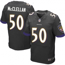Men's Nike Baltimore Ravens #50 Albert McClellan Elite Black Alternate NFL Jersey