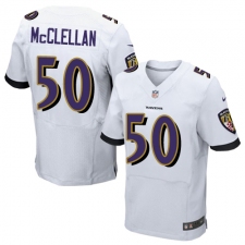 Men's Nike Baltimore Ravens #50 Albert McClellan Elite White NFL Jersey