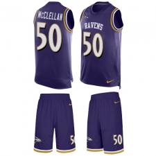 Men's Nike Baltimore Ravens #50 Albert McClellan Limited Purple Tank Top Suit NFL Jersey