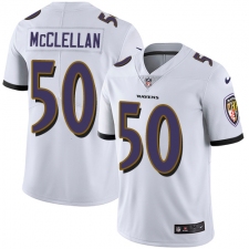 Men's Nike Baltimore Ravens #50 Albert McClellan White Vapor Untouchable Limited Player NFL Jersey