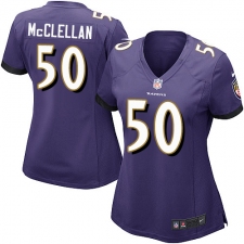 Women's Nike Baltimore Ravens #50 Albert McClellan Game Purple Team Color NFL Jersey