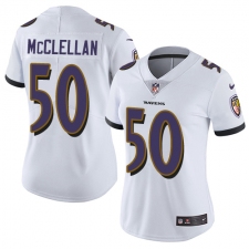 Women's Nike Baltimore Ravens #50 Albert McClellan White Vapor Untouchable Limited Player NFL Jersey