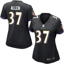 Women's Nike Baltimore Ravens #37 Javorius Allen Game Black Alternate NFL Jersey