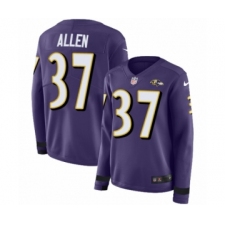Women's Nike Baltimore Ravens #37 Javorius Allen Limited Purple Therma Long Sleeve NFL Jersey