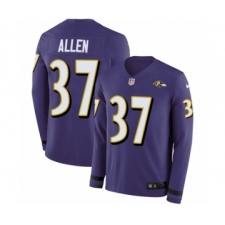Youth Nike Baltimore Ravens #37 Javorius Allen Limited Purple Therma Long Sleeve NFL Jersey