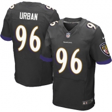 Men's Nike Baltimore Ravens #96 Brent Urban Elite Black Alternate NFL Jersey