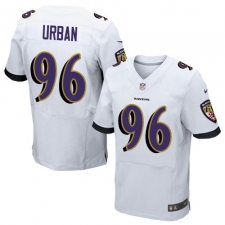 Men's Nike Baltimore Ravens #96 Brent Urban Elite White NFL Jersey